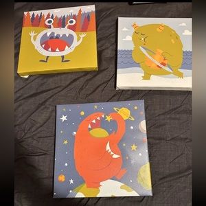 Monster Paintings For Boy Room Decor